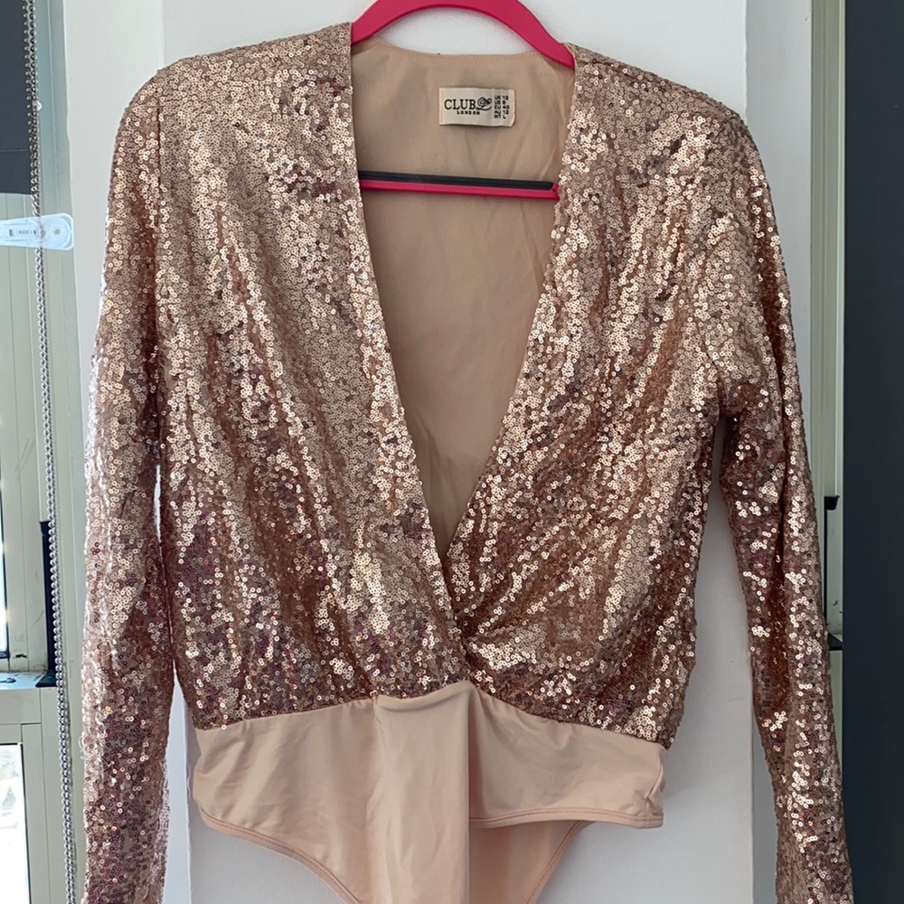 Club L London Sequin Bodysuit